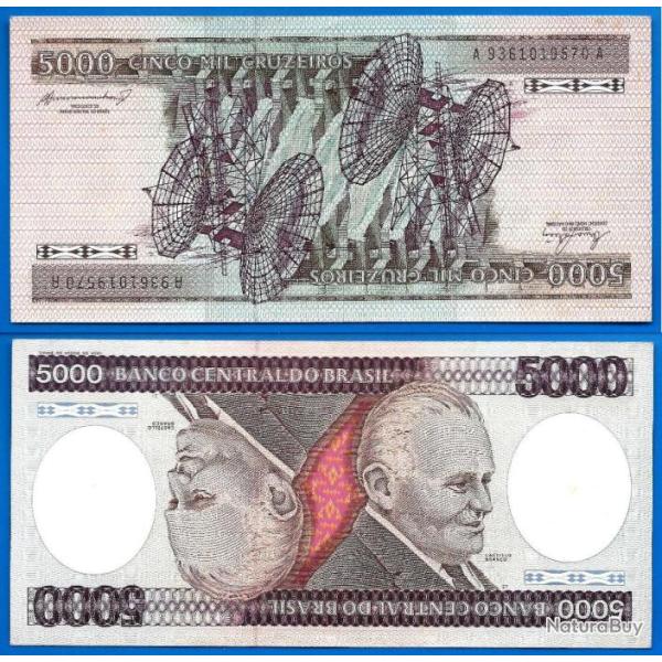 Bresil 5000 Cruzados 1983 Signature 21 Branco Billet Brazil Brasil Amerique