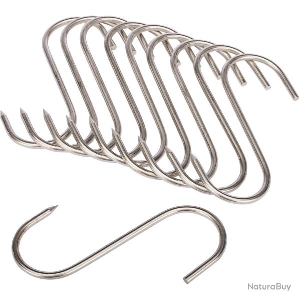 Crochet en S en acier inoxydable - Lot de 10 (Mod�le: Supporte une charge de 60 kg - Longueur 16 cm,