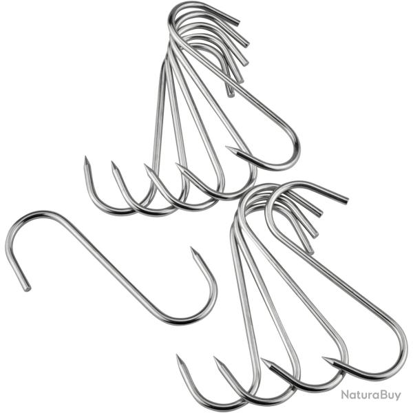Crochet en S en acier inoxydable - Lot de 10 (Mod�le: Supporte une charge de 45 kg - Longueur 14 cm,