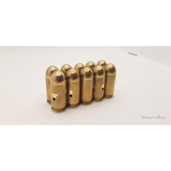 Lot de 10 Balles neutralis� de cal.45 ACP .45 Auto pour d�coration INERTE NEUTRA