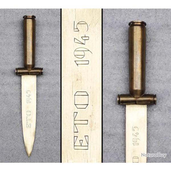 RARE & SUPERBE POIGNARD DE TYPE TRANCHE, PAS SABRE, SOUVENIR, ETO 1945, ORIGINAL