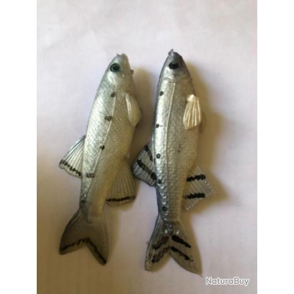 2 leurre mino naturel  n5 11 cm nu Mepps peche rivi�re carnassier