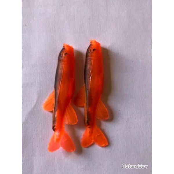 2 leurre mino rouge n1  5 cm nu Mepps peche rivi�re carnassier