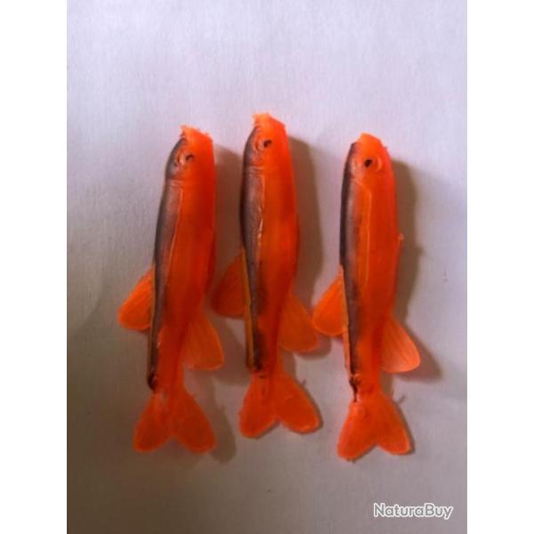 3 leurre mino rouge n1  5 cm nu Mepps peche rivi�re carnassier