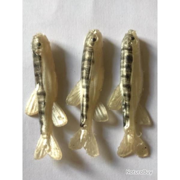 3 leurre mino naturel n1  5 cm nu Mepps peche rivi�re carnassier