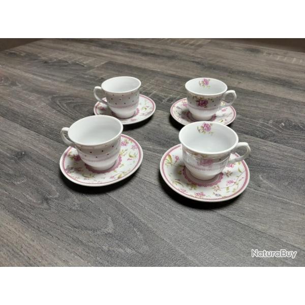 Tasses � th�/caf� service 4 pi�ces