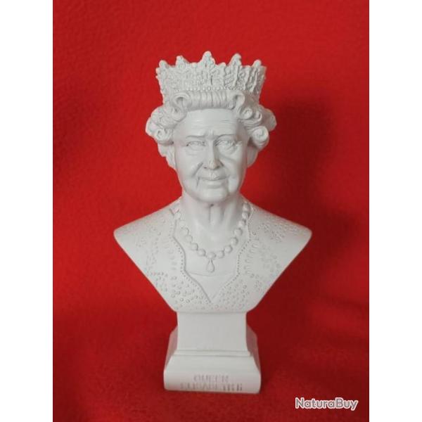 Buste de la Reine Elizabeth II Blanche
