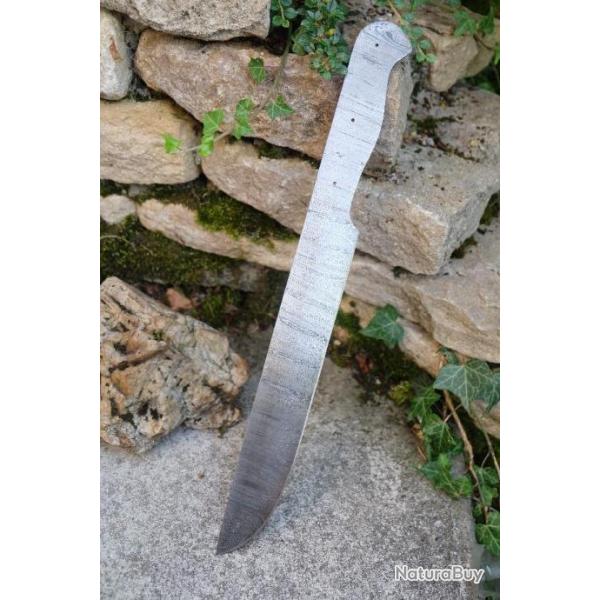 Set BBQ 2 Pi�ces : Couteau + Fourchette Damas 256 Couches A customiser Fabric Artisanale ForkKnif