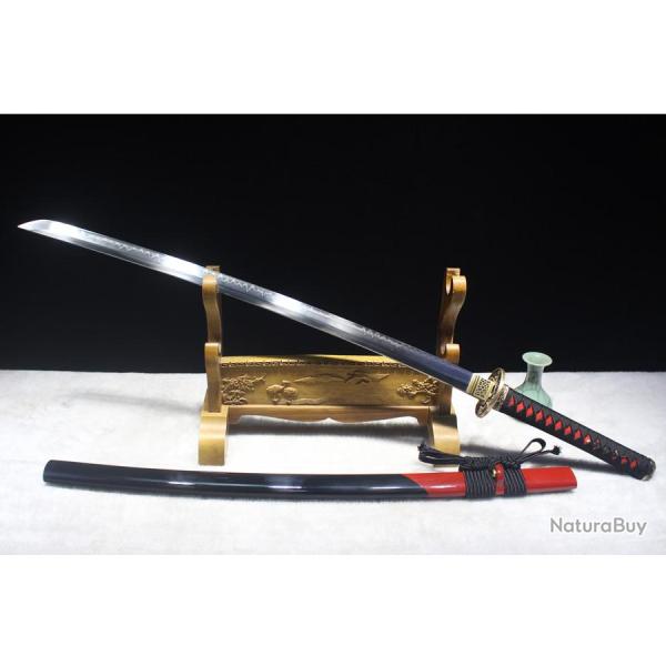 Sabre japonais en acier carbone T10 vrai hamon argile d'acier tremp�e,Katana fonctionnel (adapt� � l
