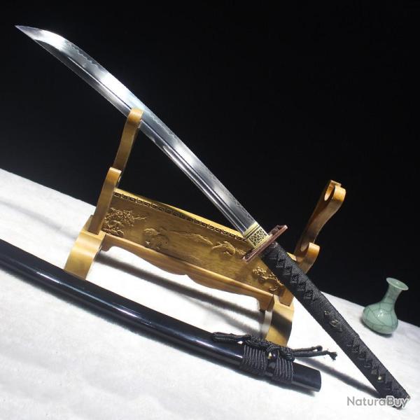 V�ritable Katana de la famille des nihonto - Sabre japonais T10 en acier tremp� avec vrai hamon