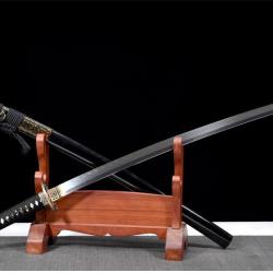 V&eacute;ritable katana japonais en acier 1095, vrai hamon, tsuba dragon
