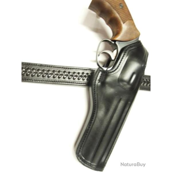 HOLSTER COMBAT FBI,  CUIR pour MR73 5p 1/4, fabrication artisanale fran�aise