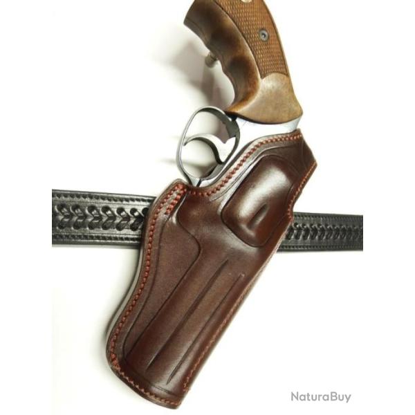 HOLSTER COMBAT FBI, CUIR pour MR 73 4p , fabrication artisanale fran�aise