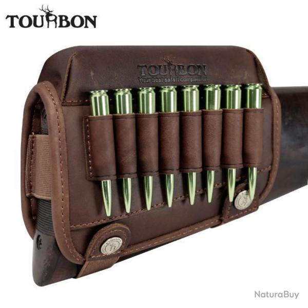 Busc Repos Joue TOURBON en Cuir + Cartouchi�re 8 Balles 30-30, 30-06,. 308,. 223, 45-70 Chasse