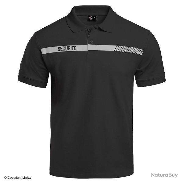 Polo S�cu One SECURITE noir bande grise