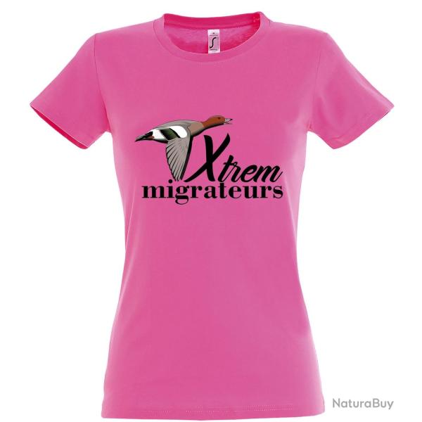 Tee shirt canard siffleur rose XTREM MIGRATEURS