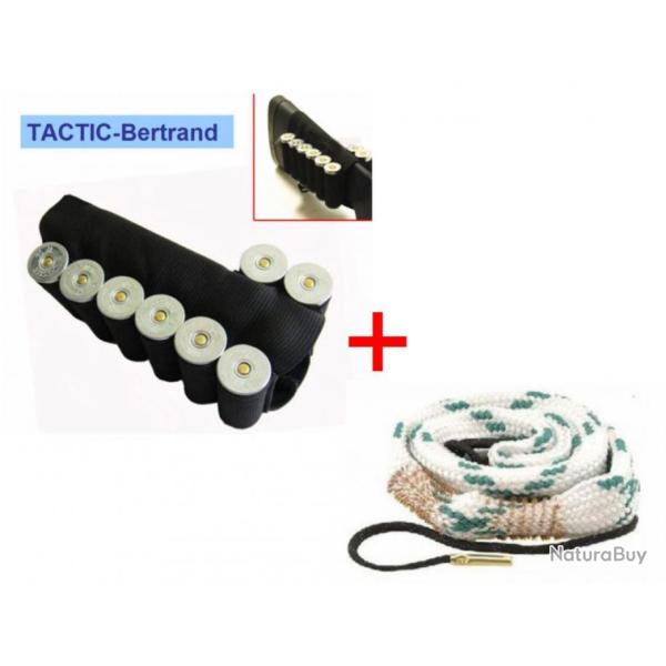 Sp�cial chasse calibre 12: Cartouchi�re de crosse 8 tubes + 1 cordon de nettoyage