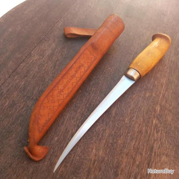 Ancien Couteau PUUKKO P�cheur FINLANDAIS J.MARTIINI  avec �tui en cuir