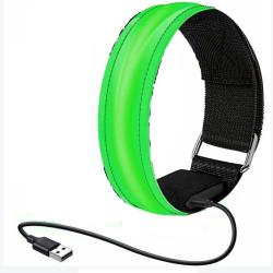 Brassard Lumineux Vert rechargeable