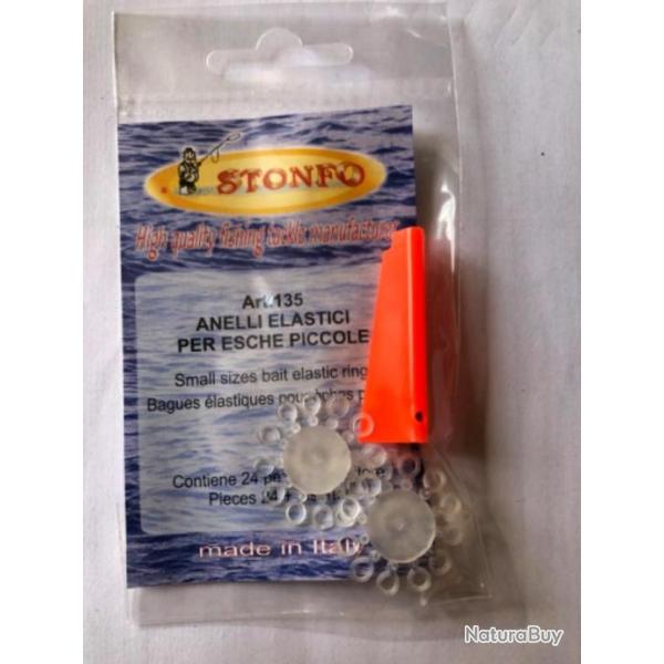 24 bagues � pellets 3 mm stonfo art 135 taille 2 . peche coup