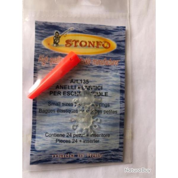 24 bagues � pellets ou � esches 2 mm . Taille 1 . stonfo art 135  . peche carpe