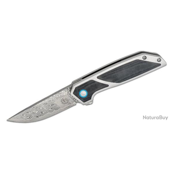 Couteau Begg Knives Diamici Black Manche G-10 Lame Damas IKBS Linerlock Clip BG015