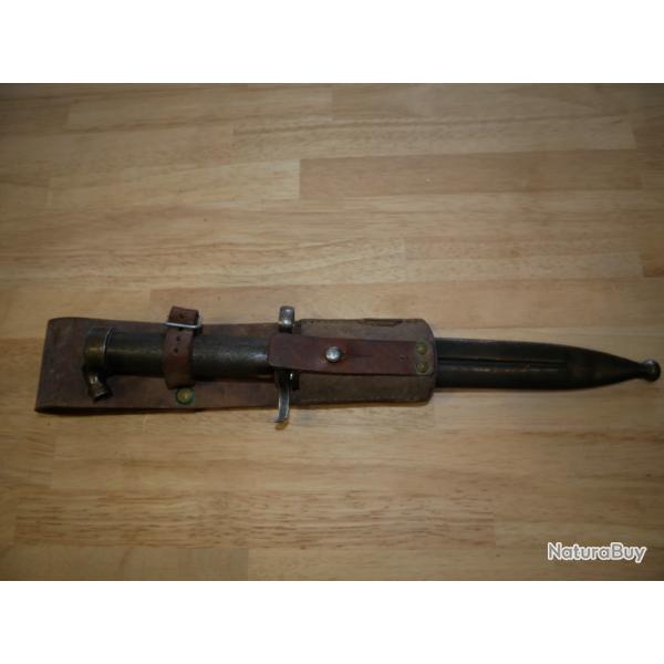 Ba�onnette de MAUSER SUEDOIS 1896 compl�te avec son fourreau et porte fourreau