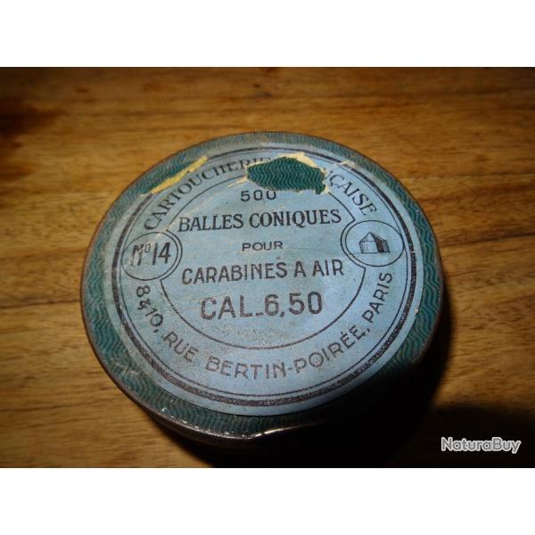Boites de plomb anciens de carabine � air comprim�e Cal 6.5mm n�14 CARTOUCHERIE FRANCAISE