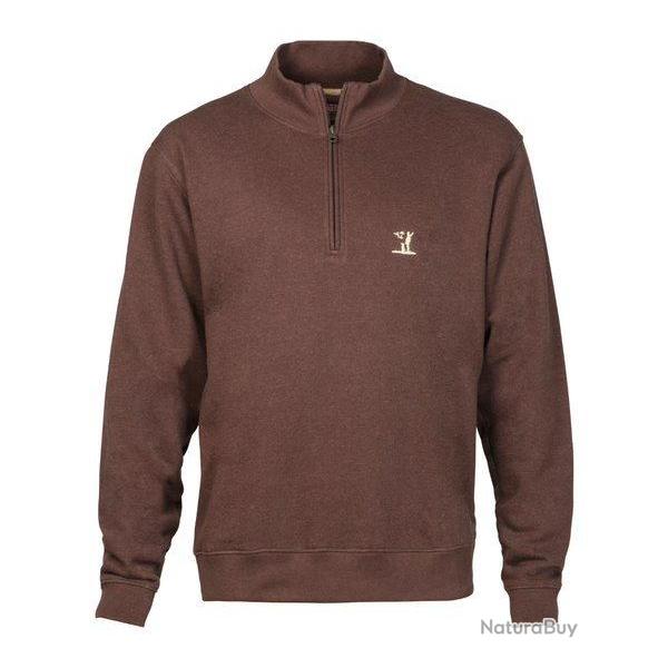 Pull zipp� col montant marron PERCUSSION