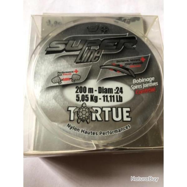 Nylon 200 m diam 24   5,05 kg super Line tortue   p�che TRUITE