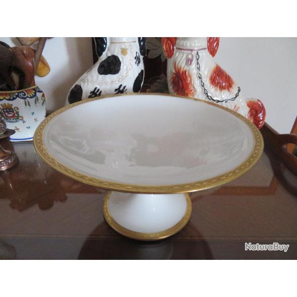 VINTAGE - SUPERBE Compotier en porcelaine a dcor de frise dor or par Thodore Haviland  (XX)