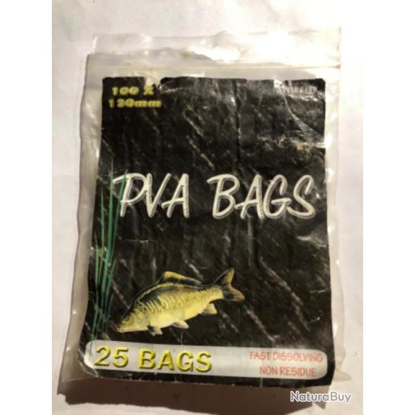 25 sac pva   100 x 130 mm peche carpe