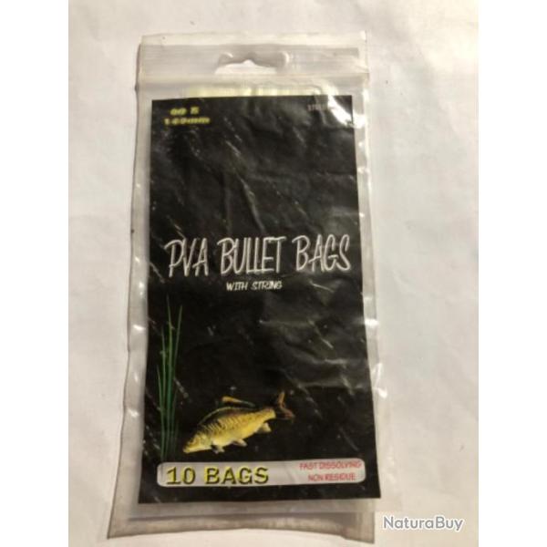 10 sac pva   60 x 145 mm conique peche carpe
