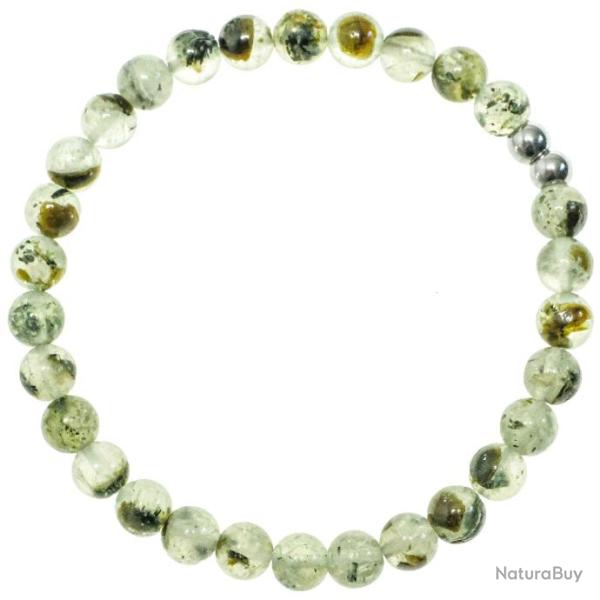 Bracelet en pr�hnite �pidote - Perles rondes 6 mm