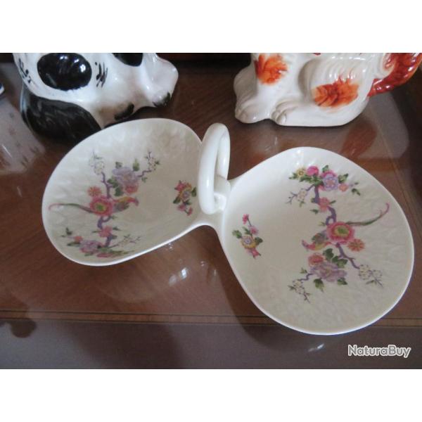 VINTAGE - Ancien serviteur/Plat apritif  double entr en porcelaine de Limoges, Bernardaud (XX)