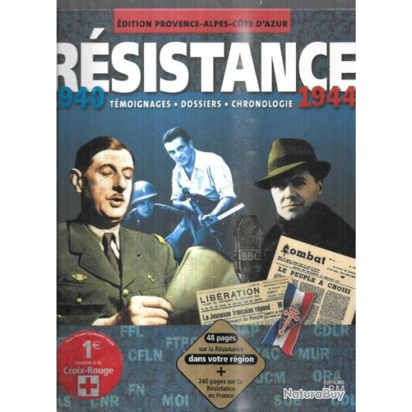 r�sistance 1940-1944 �dition provence-alpes-cote d'azur , t�moignages ,dossiers , chronologie