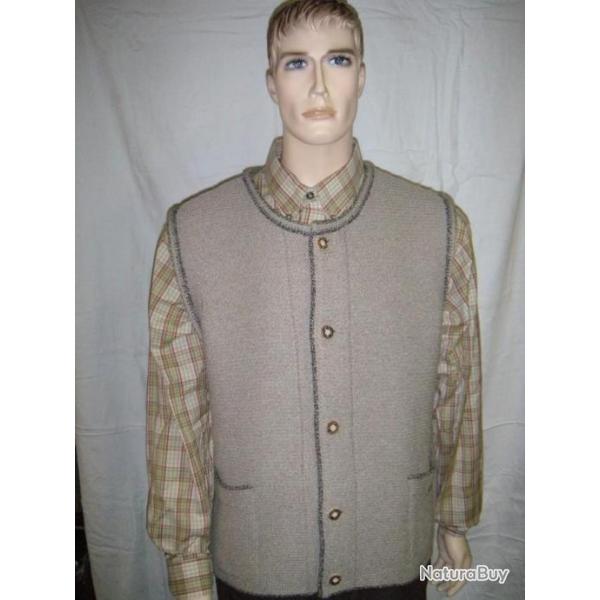 GILET TRACHTEN ECRU. T:54.
