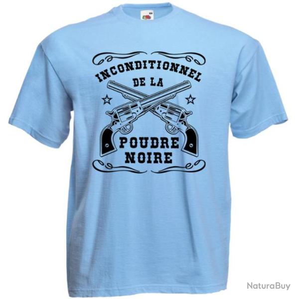 TEE SHIRT - INCONDITIONNEL DE LA POUDRE NOIRE - tir revolver PNF2 calibre .36 .44 Remington Colt