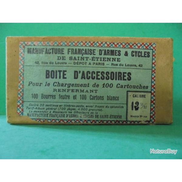 RARE BOITE D ACCESSOIRE COLLECTOR CAL.12mm  Manufacture Fse D'armes & Cycles de St- Etienne .