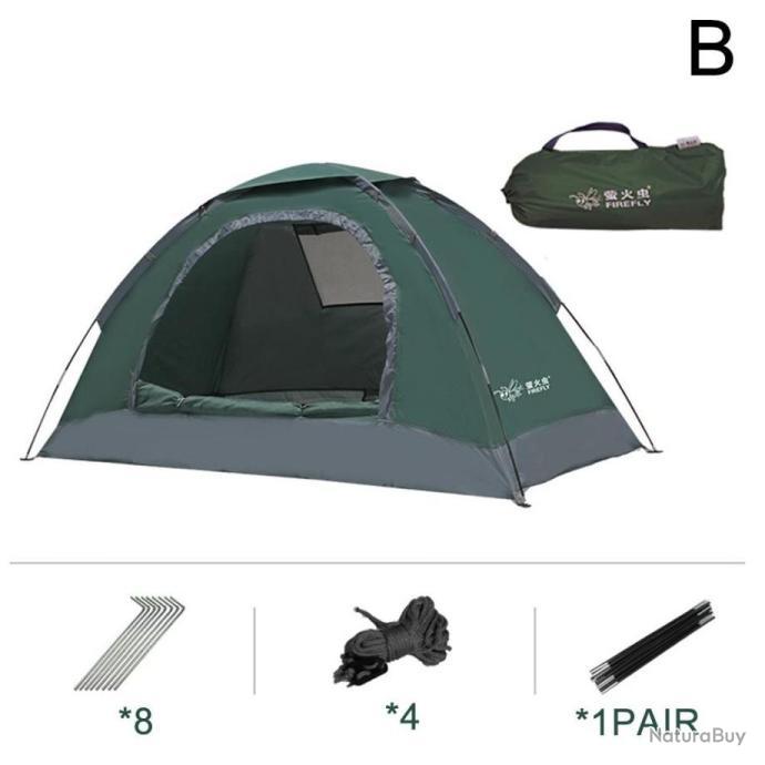 Tente de camping dôme imperméable ultra légère pour 2 personnes, double couche, protection pour camping, randonnée, pêche, plage (bleu