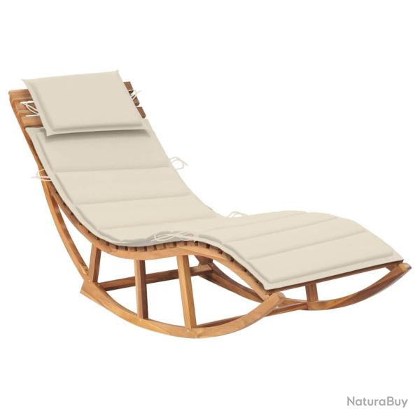 Transat chaise longue bain de soleil lit de jardin terrasse meuble d'ext�rieur � bascule avec couss