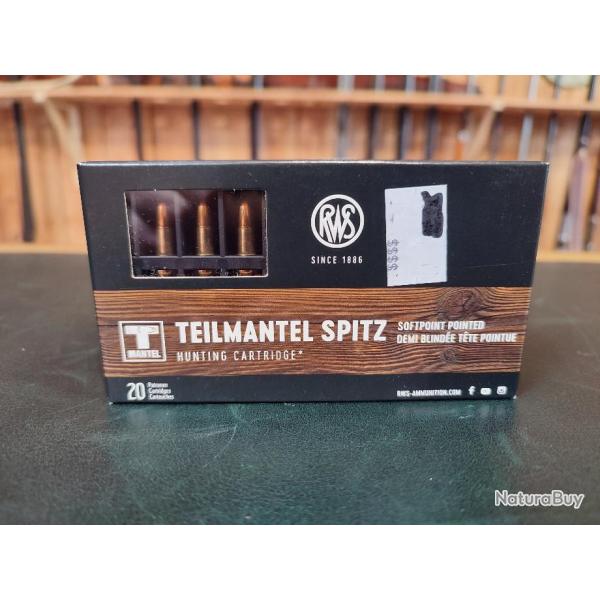 Boite de 20 Balles RWS T-Mantel Calibre 222 Rem