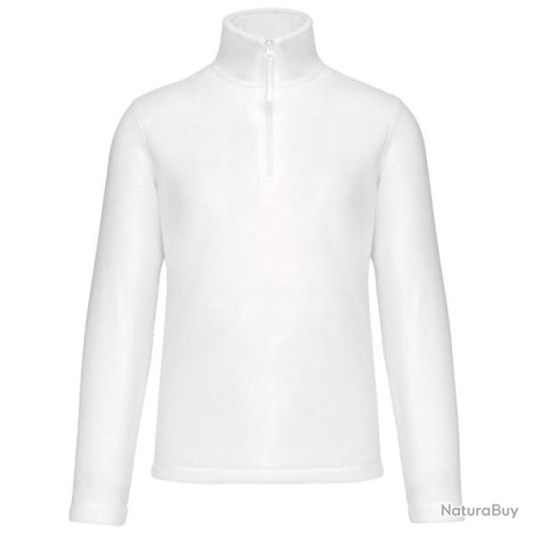 Micropolaire col zipp� blanc - KARIBAN