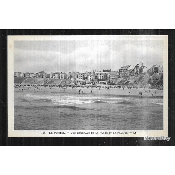 le portel vue gnrale de la plage et la falaise cpa