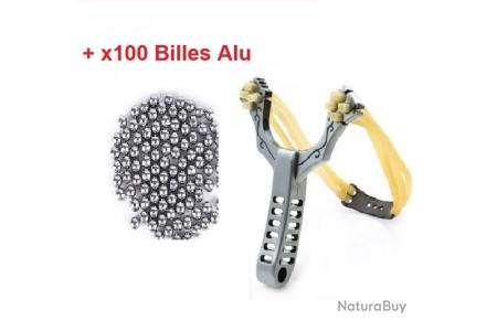 Lance-pierre (fronde) Métal + Billes + élastiques + Cibles - Set Complet Slingshot