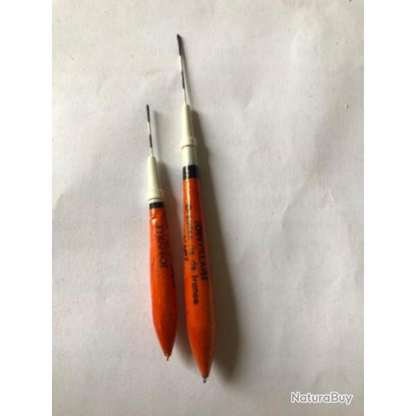 2 flotteur joinvillaise 7 et 4 .  6 et 9 cm . LOT 16 peche coup  occasion