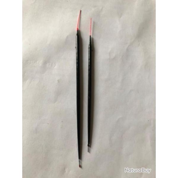 2 flotteur  noir fin 12 et  15 cm . LOT 33peche coup  occasion