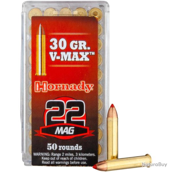 Cartouches .22 WMR, V-Max 1,9g/30 grs.