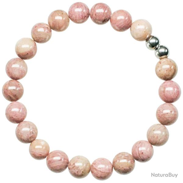 Bracelet en rhodonite - Perles rondes 8 mm