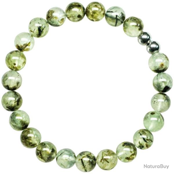 Bracelet en pr�hnite �pidote - Perles rondes 8 mm